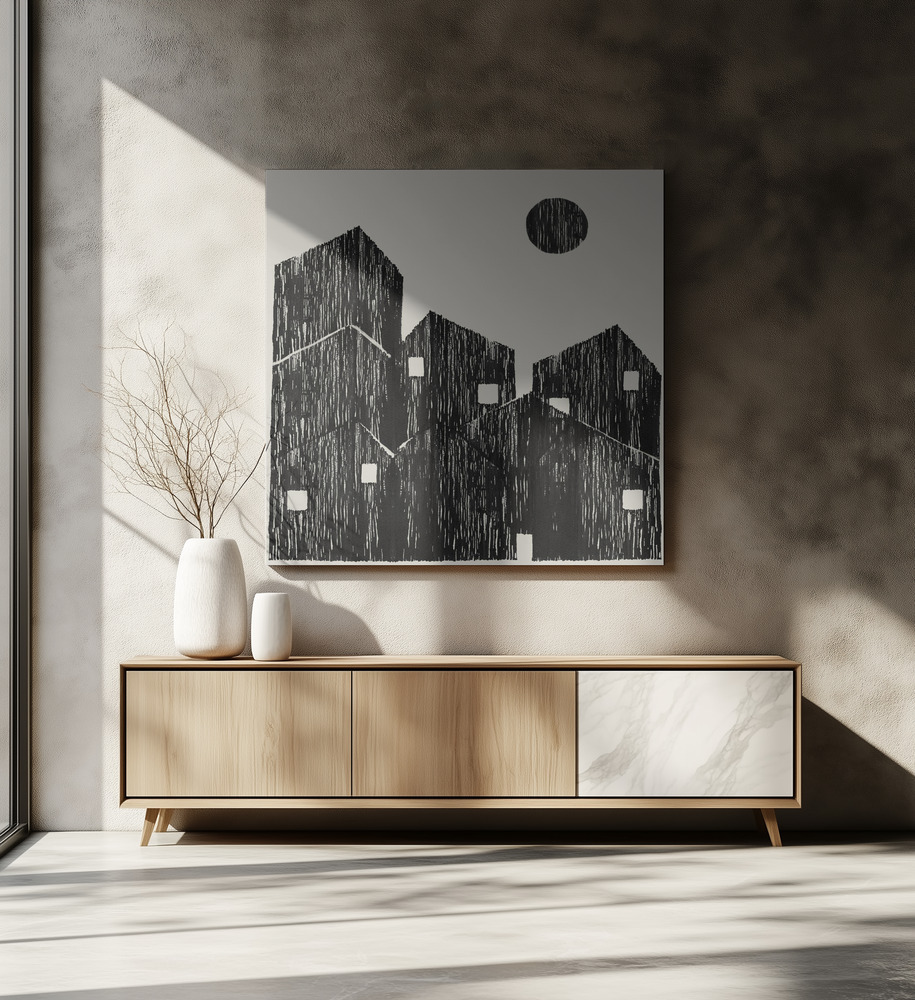 Canvas print - 18 Goodnight Moon over dining table