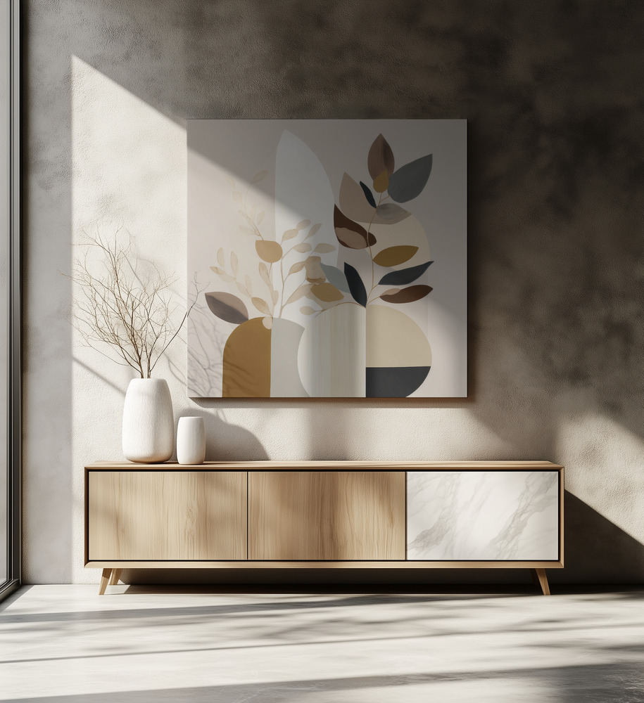 Canvas print - Beauty In Beige Fauna over dining table