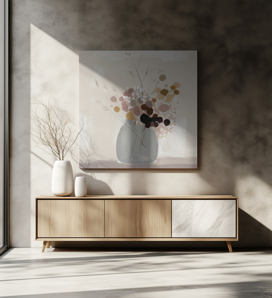 Canvas print - Muted Blooms over dining table