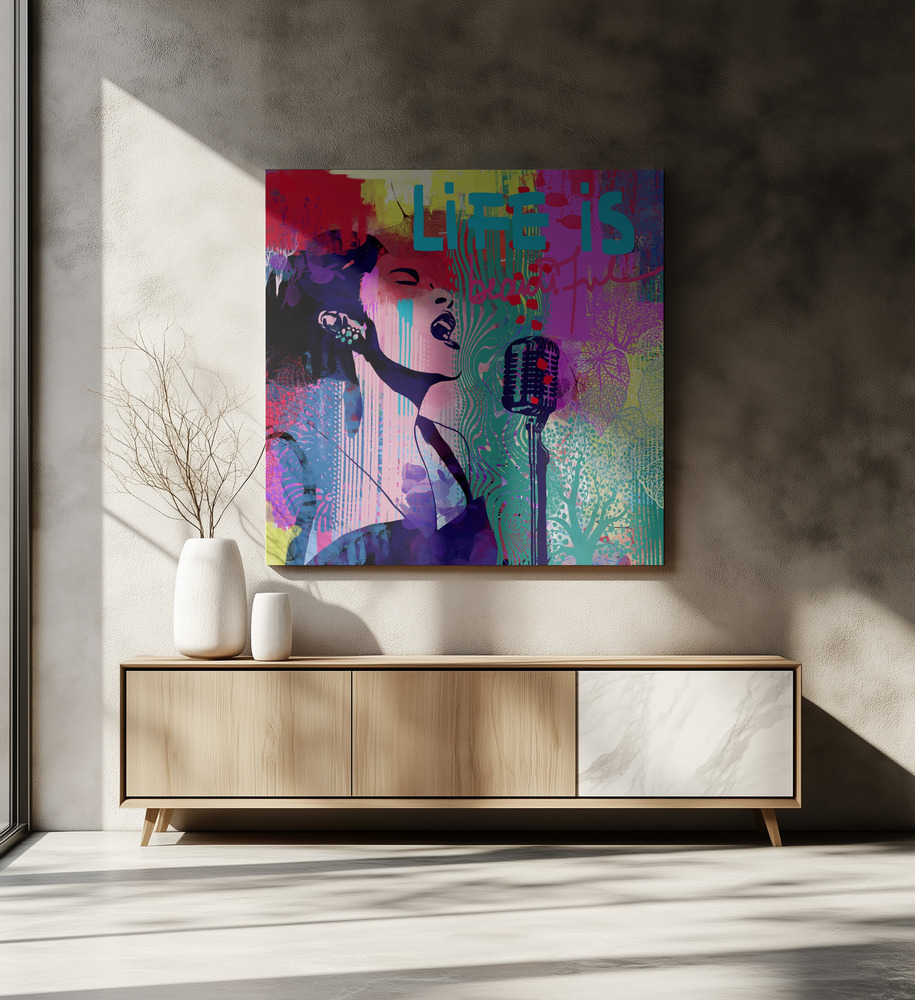 Canvas print - Life Is Beautiful over dining table