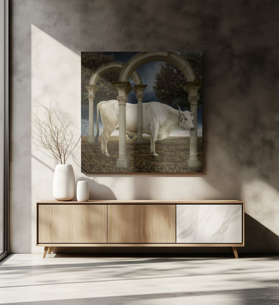 Canvas print - Illusionnisme De La Vache over dining table