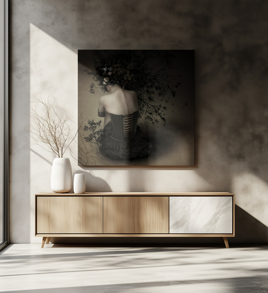 Canvas print - Night scented girl over dining table