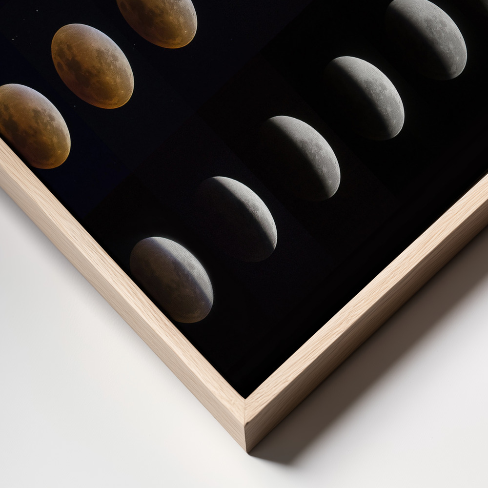 Canvas taulu - Lunar Eclipse kehys lähikuva - luonnollinen kehys