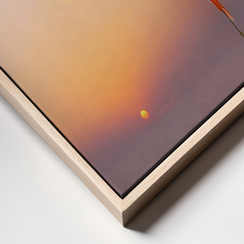 Canvas print - Sunset Flamingo frame close up