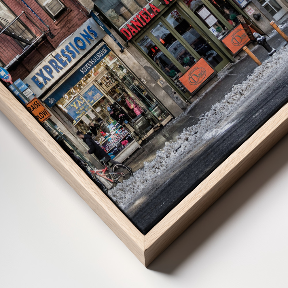 Canvas print - A cold day in NY frame close up