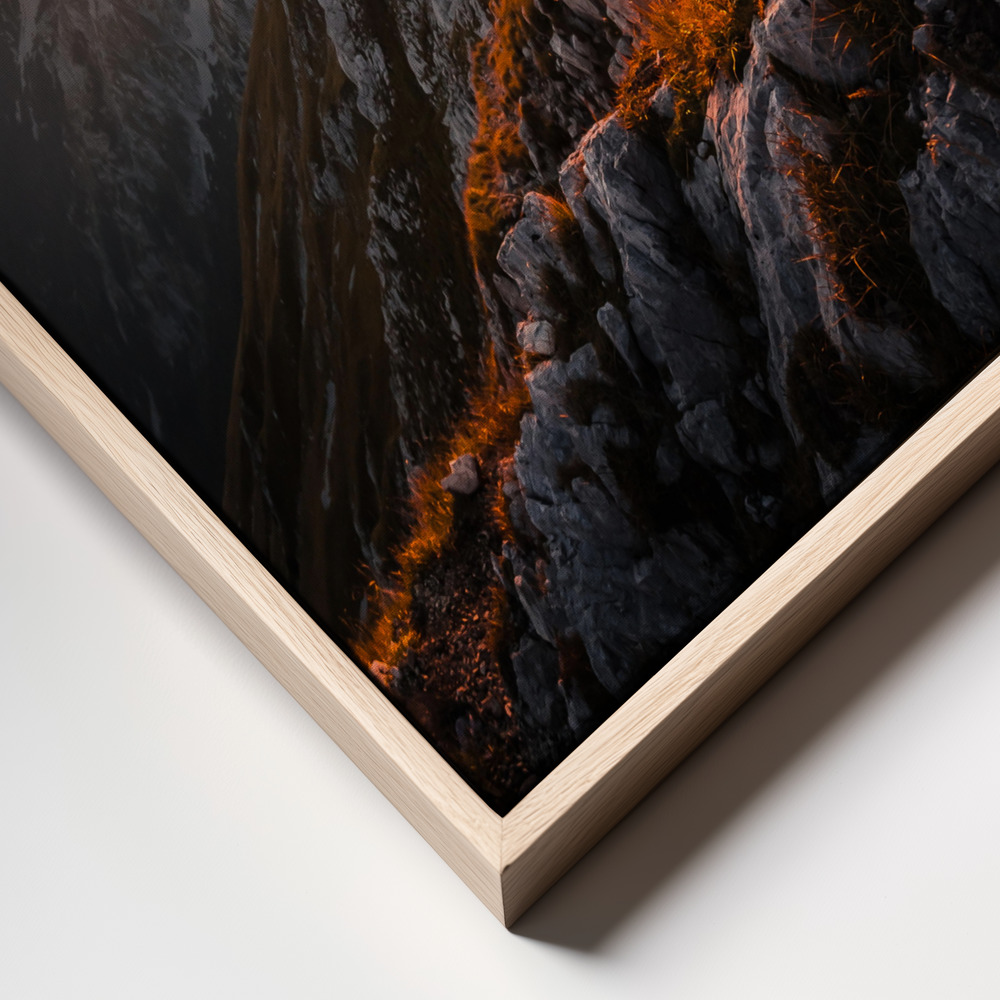 Canvas print - Golden hour high alpine ride frame close up