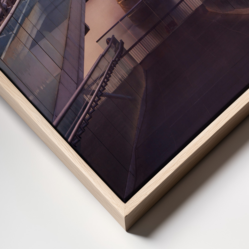 Canvas print - Millennium bridge leading towards St. Paul's church frame close up