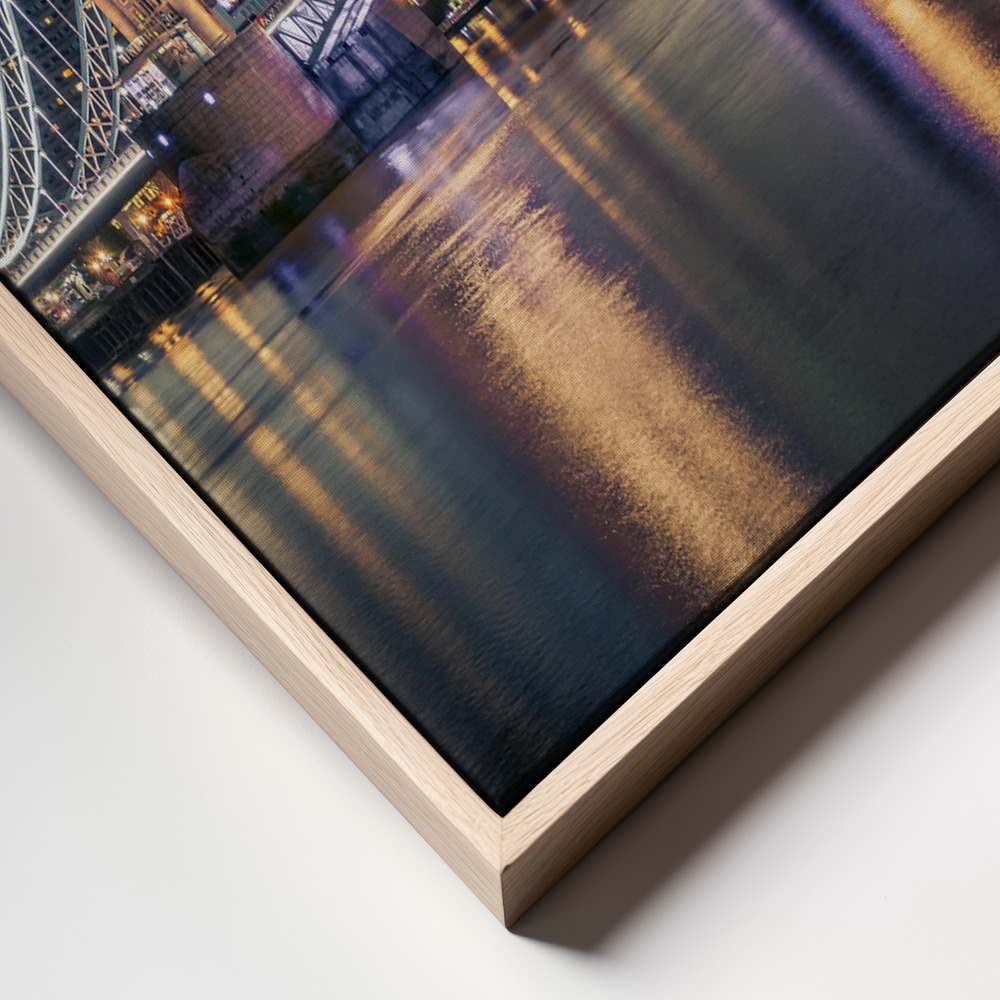 Canvas print - Night at The Tower Bridge frame close up