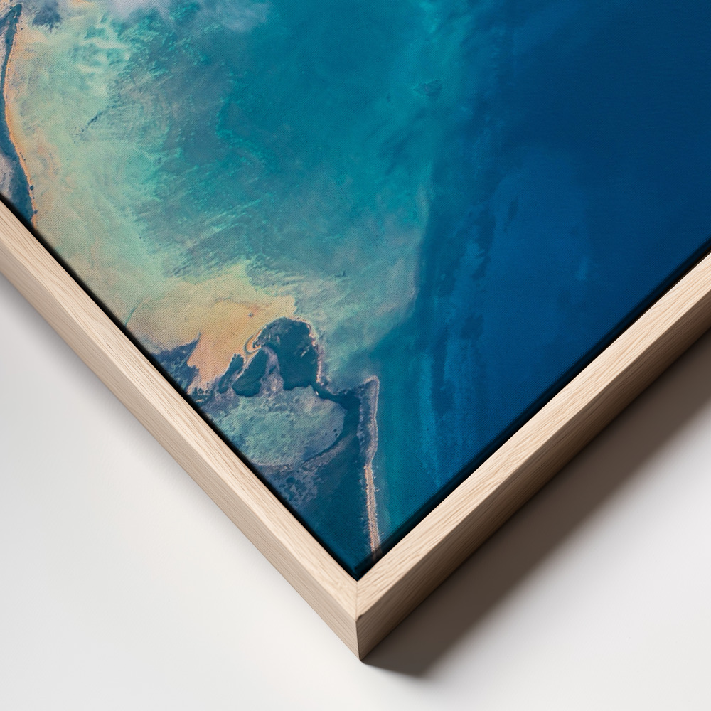 Canvas print - Sand Beach meets ocean frame close up