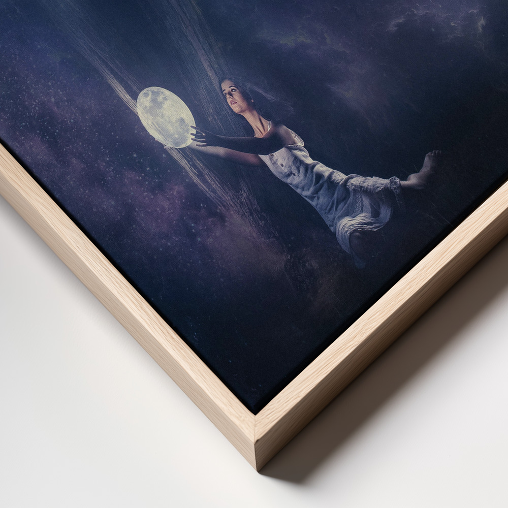 Canvas schilderi - Planet holder frame close up - natuurlijk frame