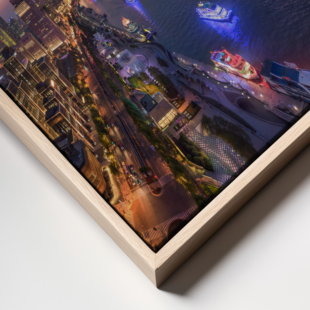 Canvas print - The Blue Hour in Shanghai frame close up