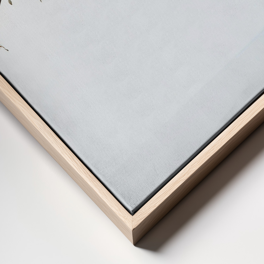 Canvas print - Vase And Branch frame close up - natural frame