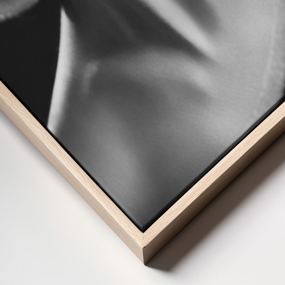 Canvas schilderi - Black & white stripes frame close up - natuurlijk frame