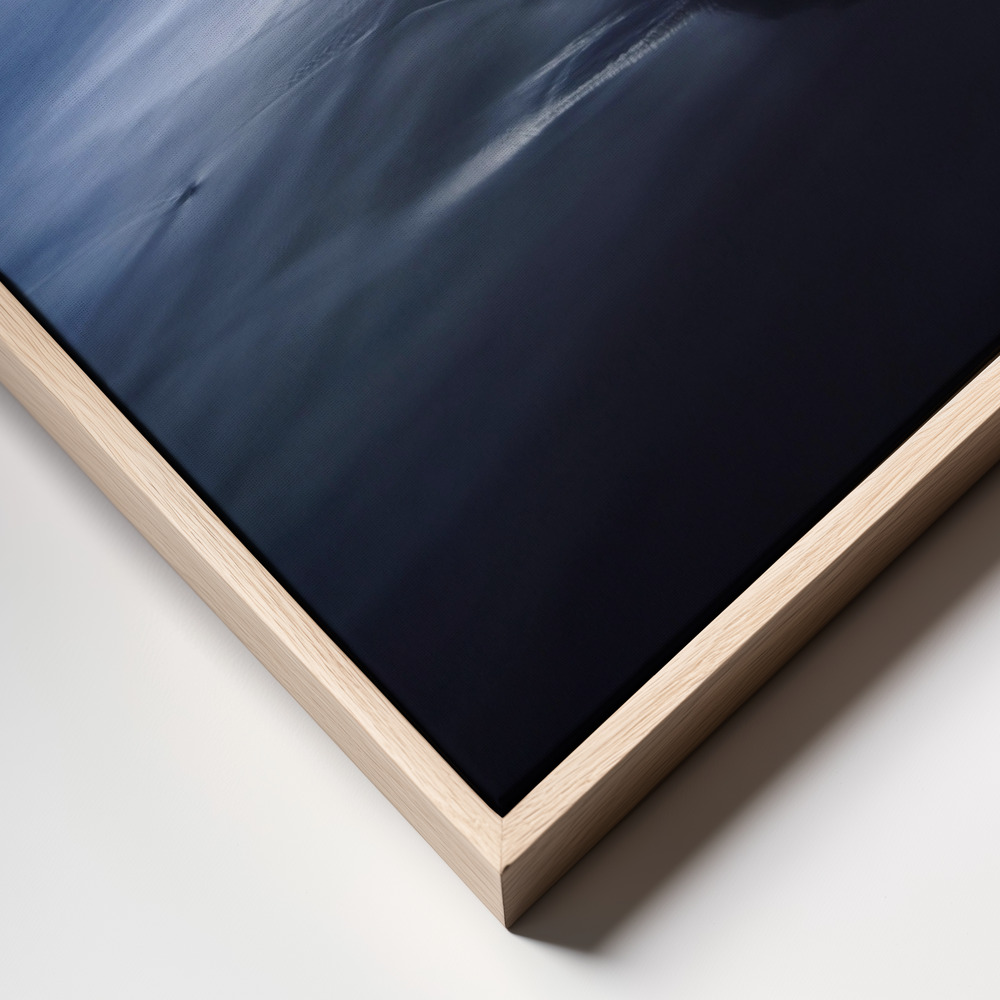 Canvas print - Blue velvet frame close up - natural frame