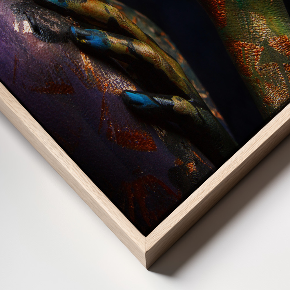 Lærred - Oil a Fish frame close up