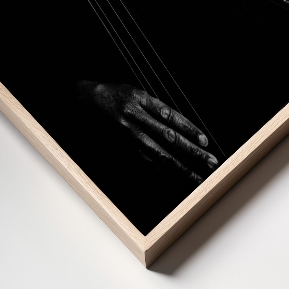 Canvas print - Le contrebassiste frame close up