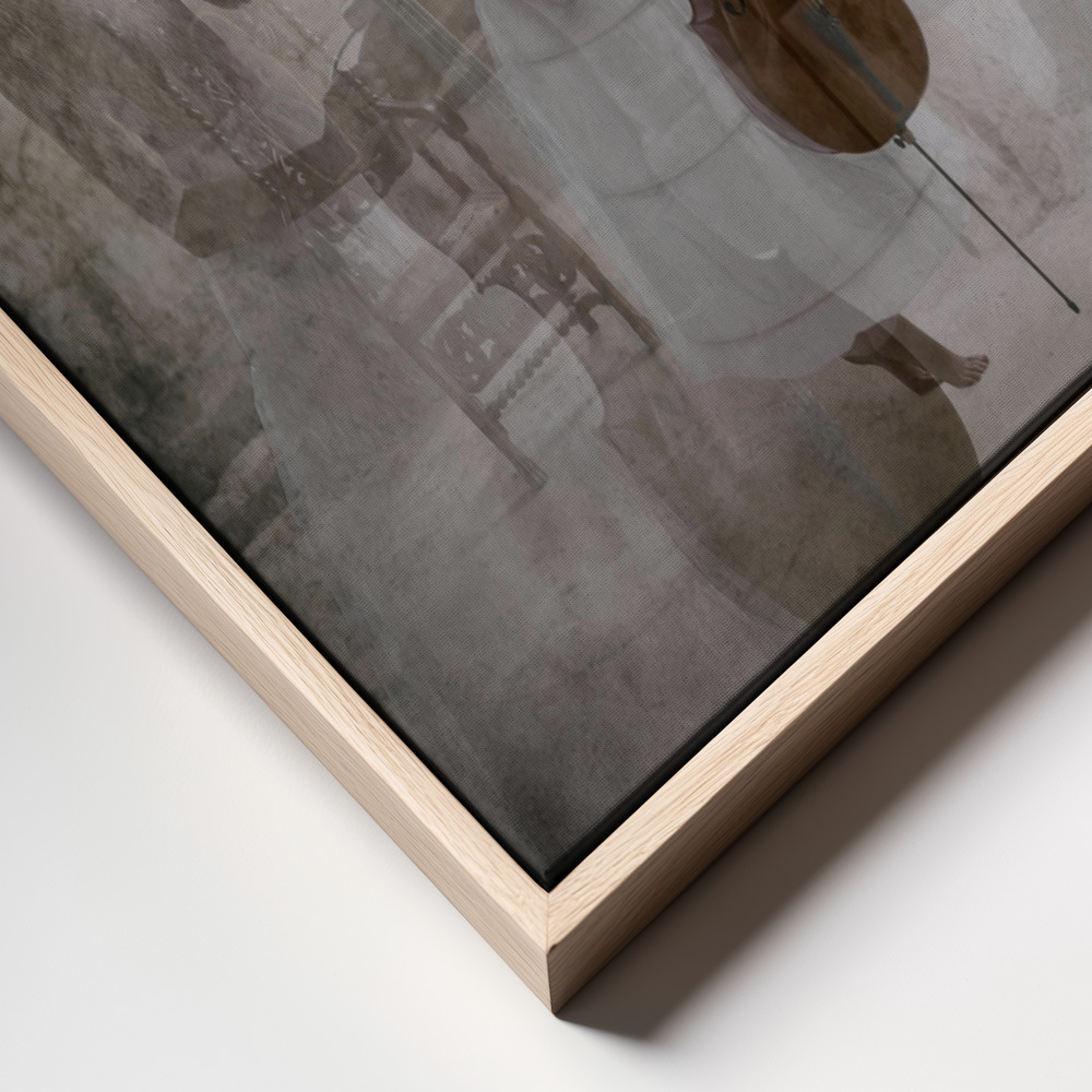 Canvas print - The stage fright of the cellist frame close up