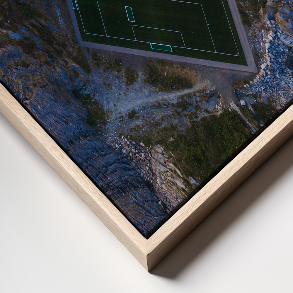 Canvas print - The furthest football field frame close up