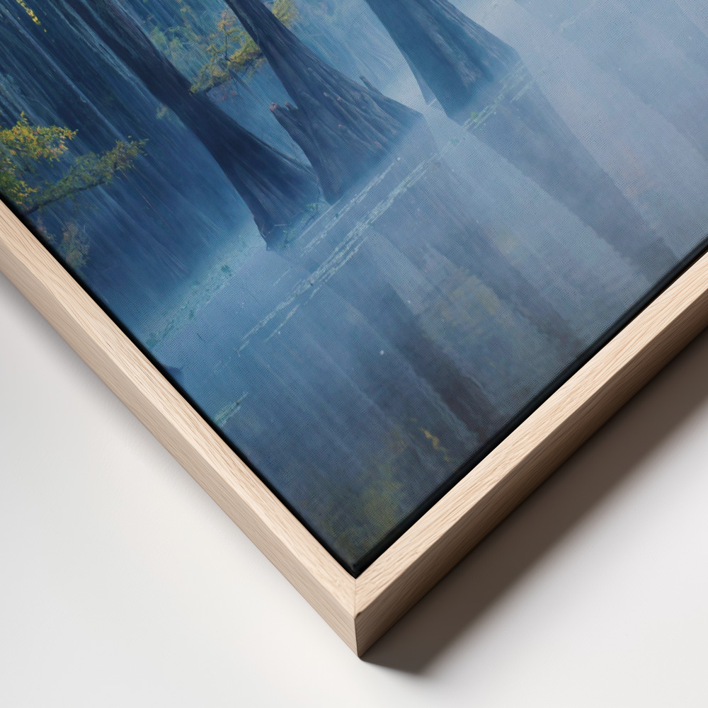 Canvas print - Foggy Swamp Morning frame close up