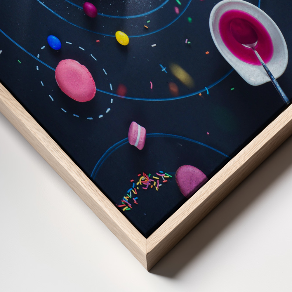 Lærred - Space Donut frame close up