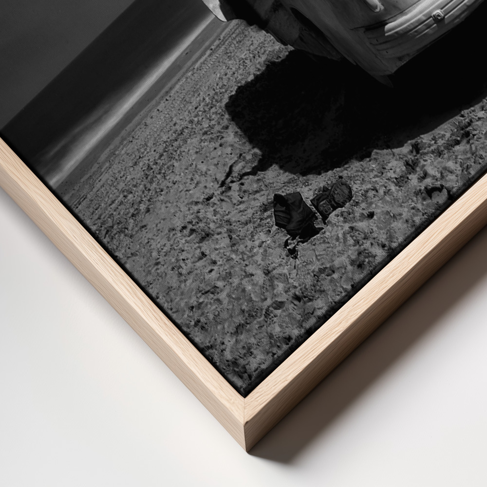 Canvas print - Beached Bus frame close up