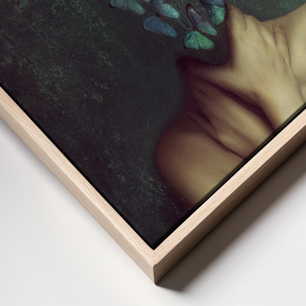 Lienzo - In my head butterflies frame close up