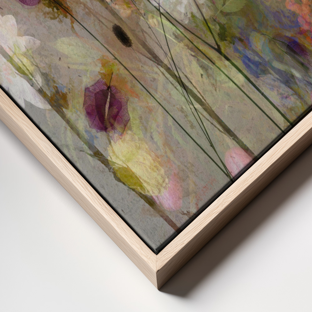 Lærred - Painterly flowers frame close up