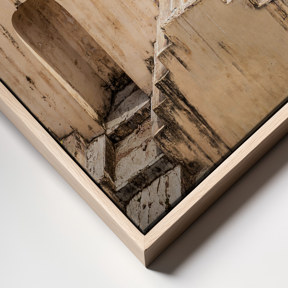 Canvas print - The Tale of A Well frame close up - natural frame