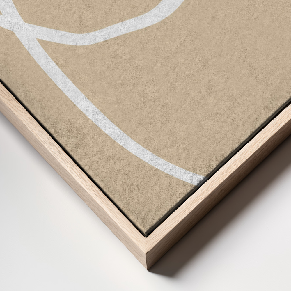 Stampe su tela - Beige Lines 04 frame close up