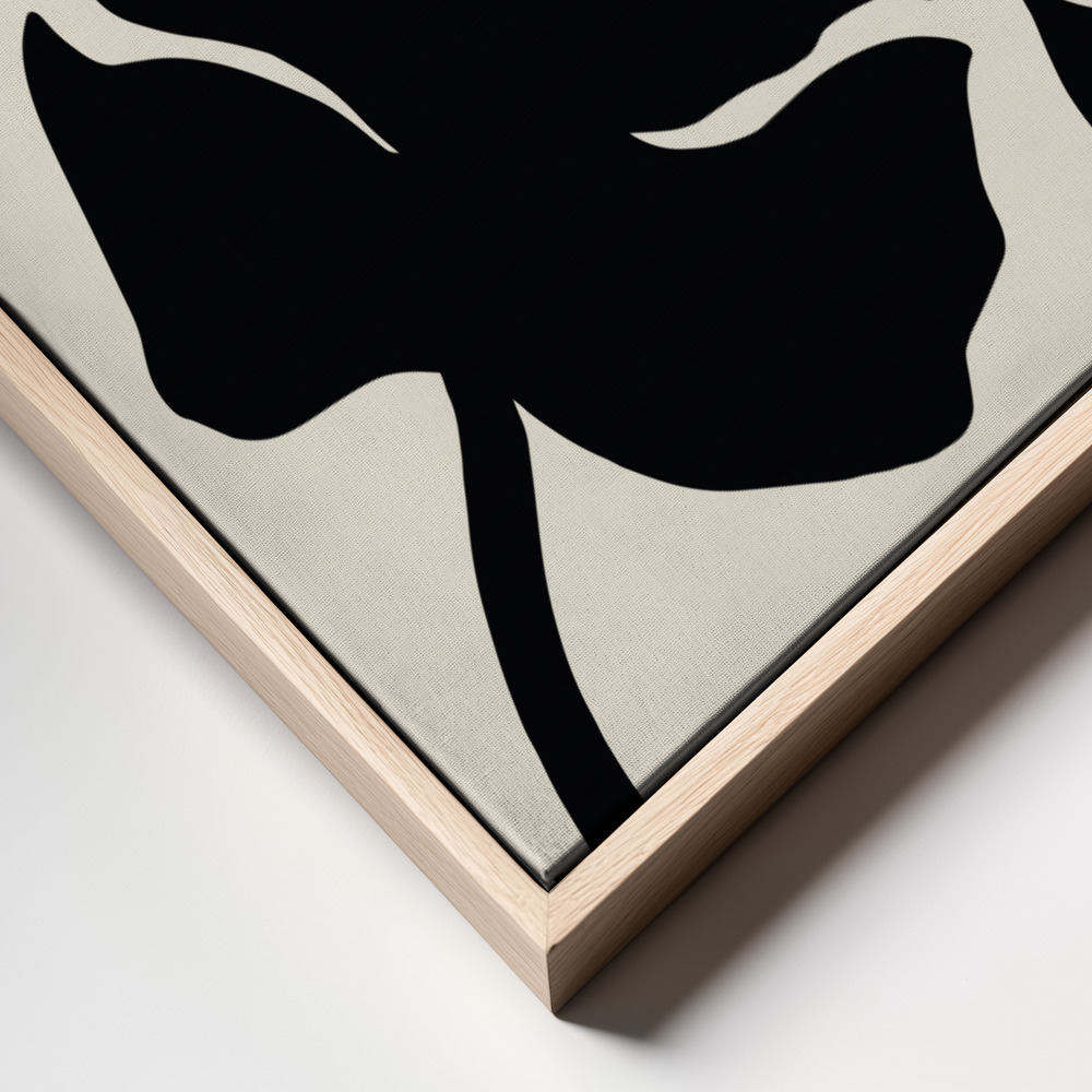 Canvas print - Monstera Black frame close up