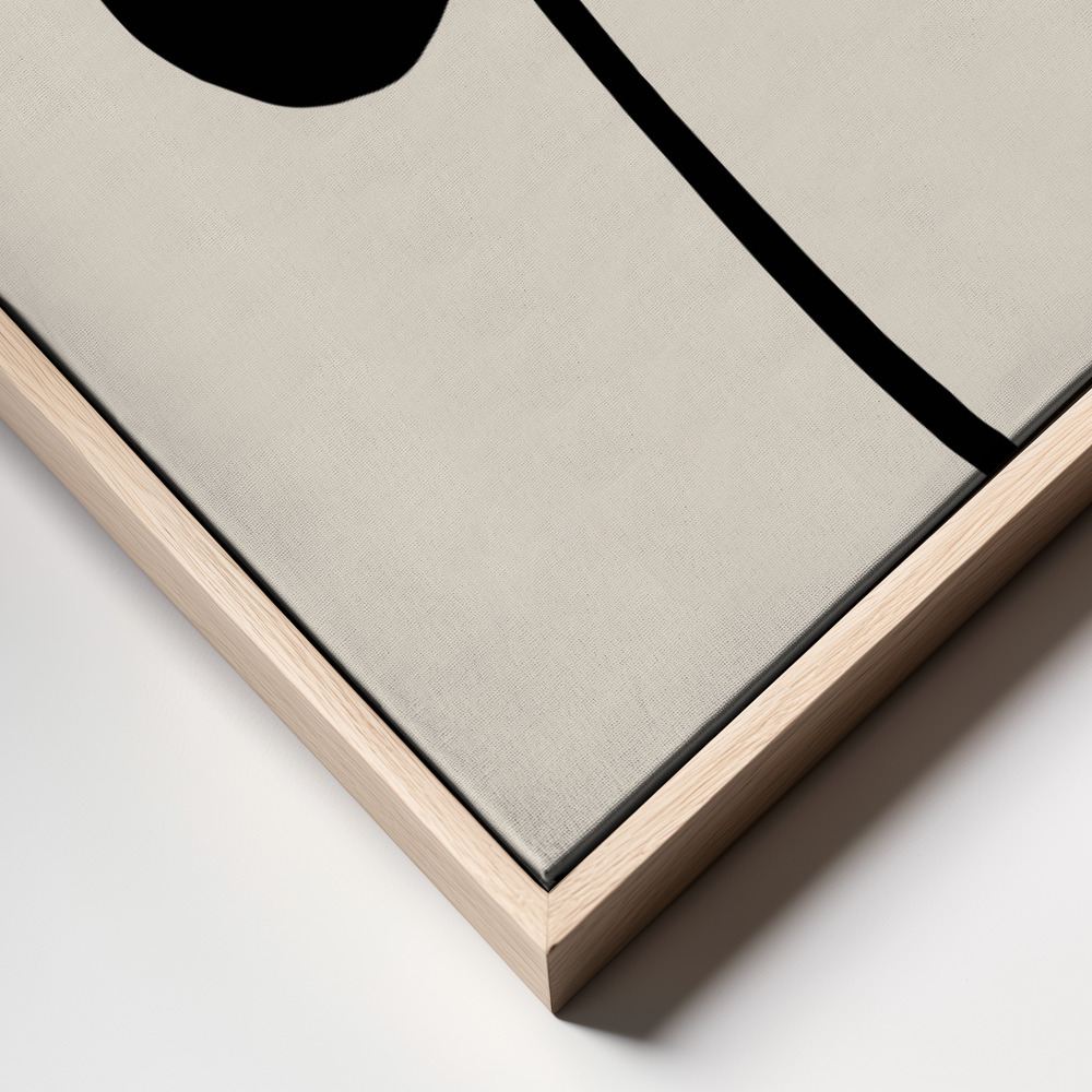 Canvas print - Monstera Leaf Black frame close up