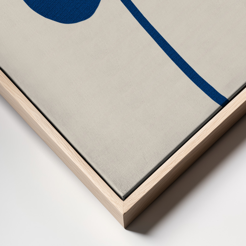 Canvas print - Monstera Canvas Blue frame close up
