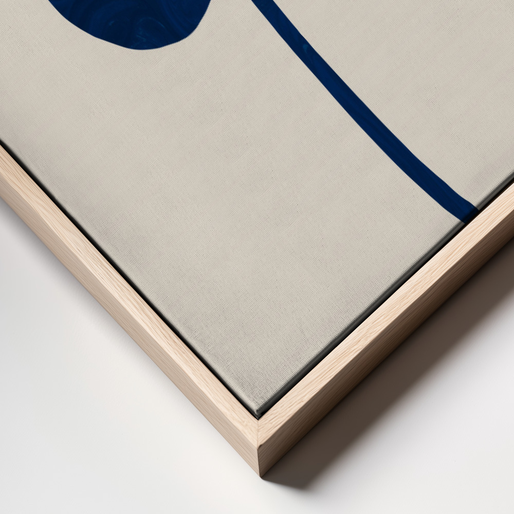 Canvas print - Monstera Marble Blue frame close up
