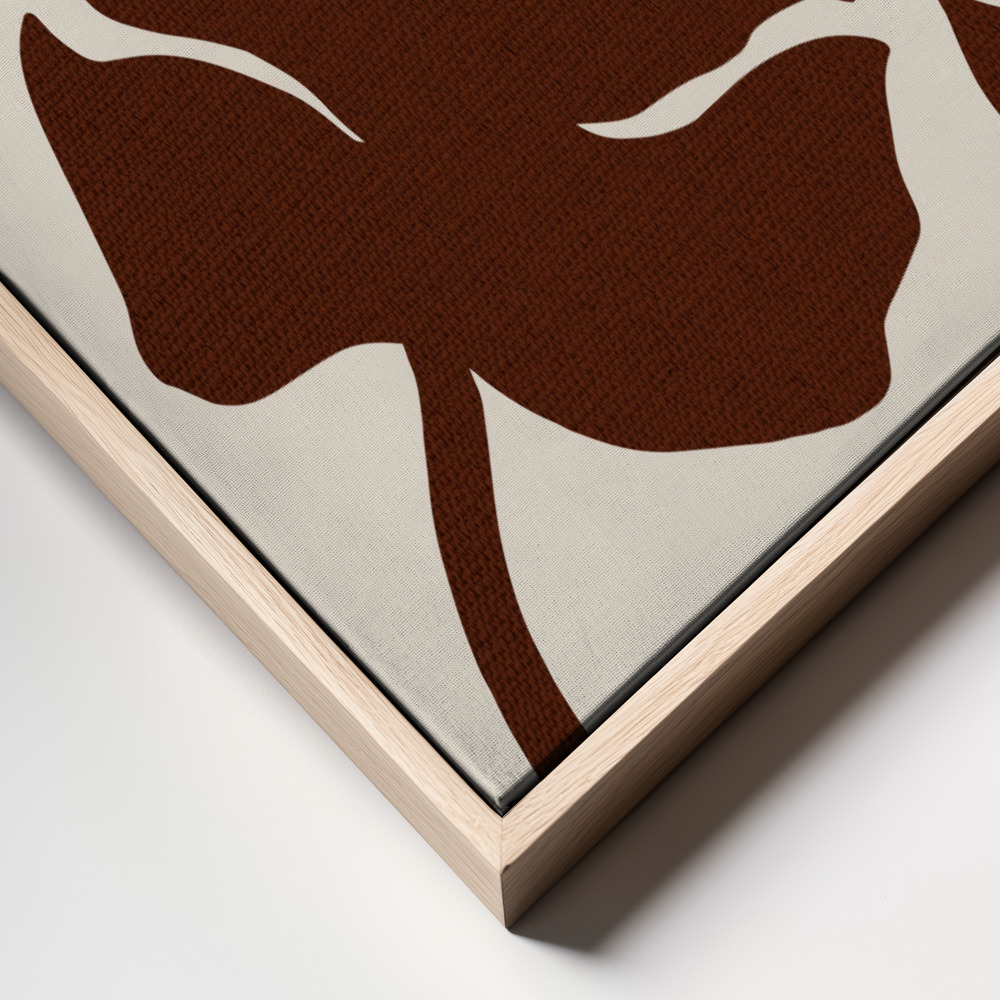Canvas print - Monstera Canvas Brown frame close up