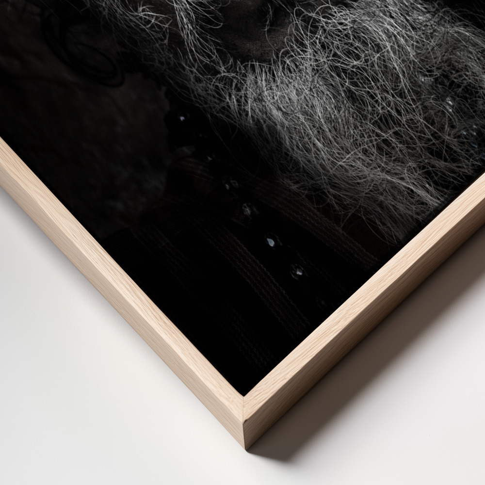 Canvas print - Saddhu looking without seeing frame close up - natural frame