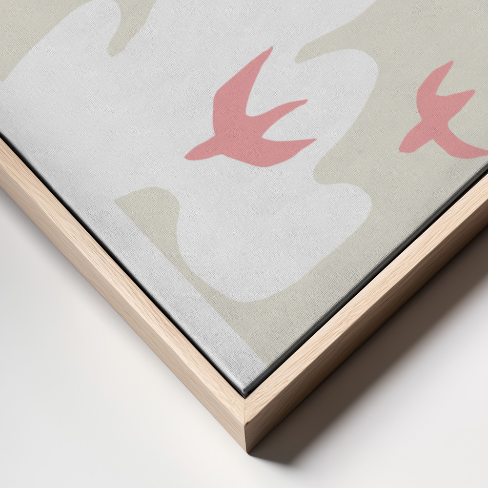 Canvas taulu - Birds kehys lähikuva - luonnollinen kehys