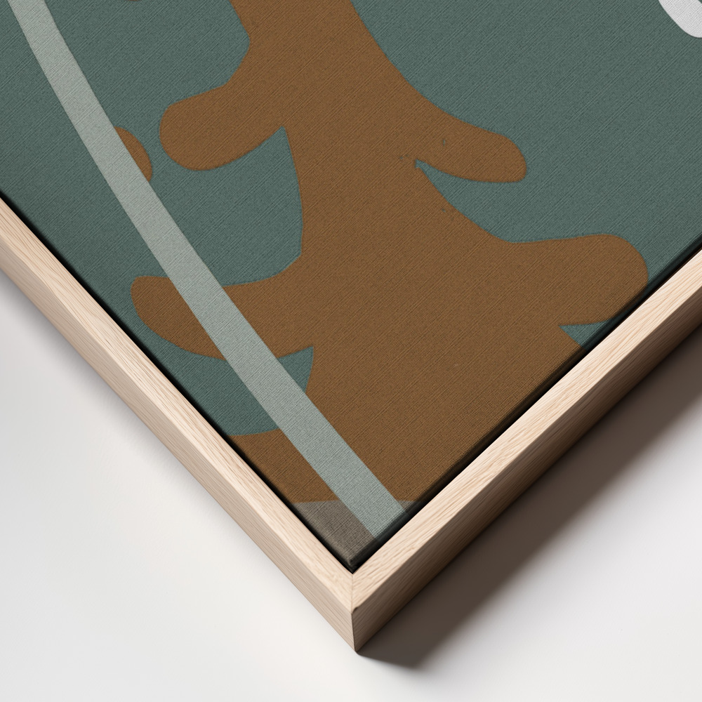 Canvas taulu - Monstera Cut Out 03 kehys lähikuva - luonnollinen kehys
