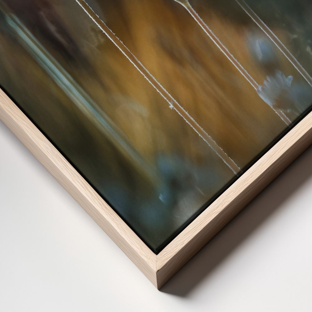 Canvas print - A riot of colors in a grey and dreary world frame close up