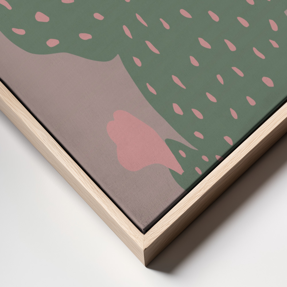 Leinwandbild - Green Cactus rahmen Nahaufnahme - natürlicher Rahmen