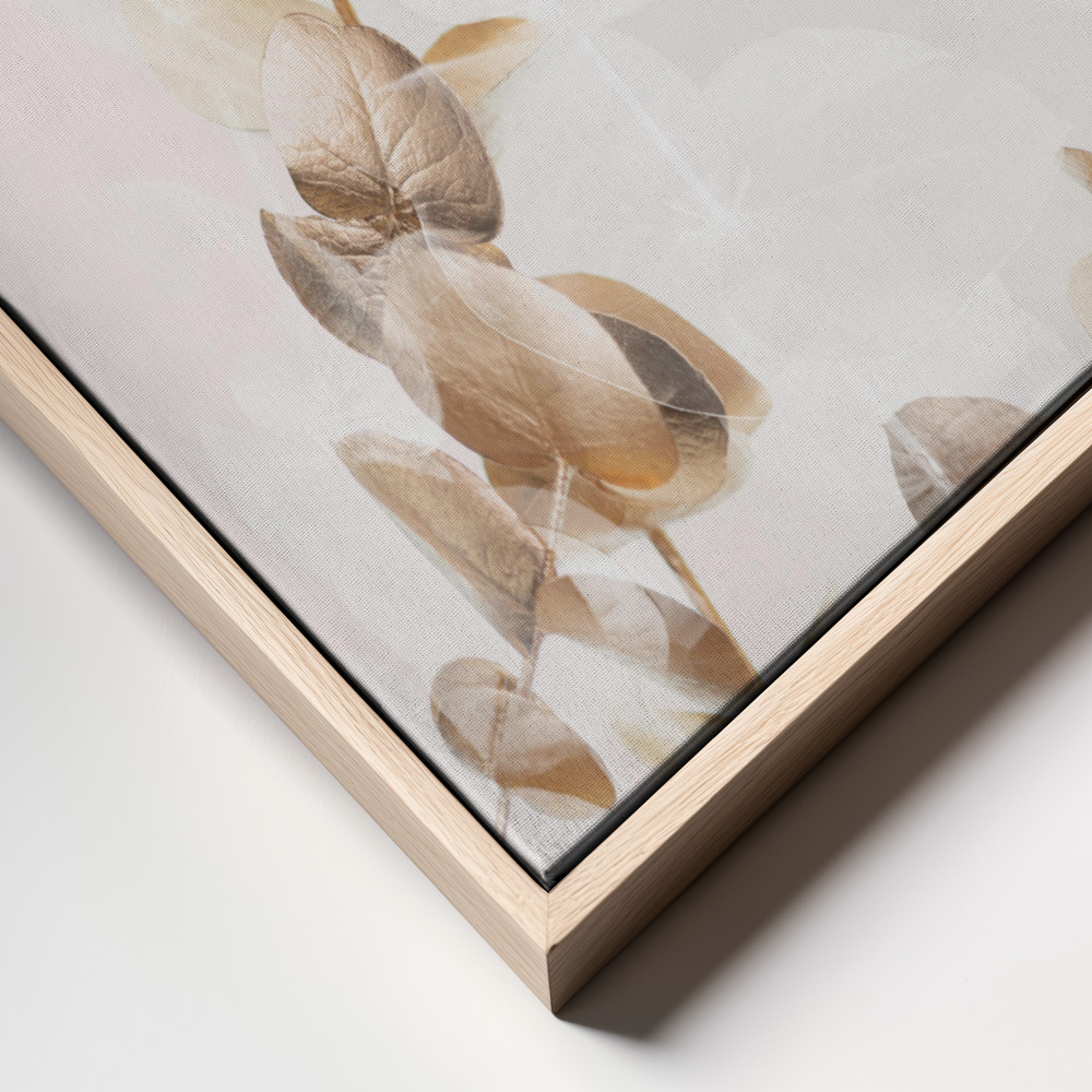 Obraz na płótnie - Eucalyptus Creative Gold 02 ramka z bliska - naturalna ramka