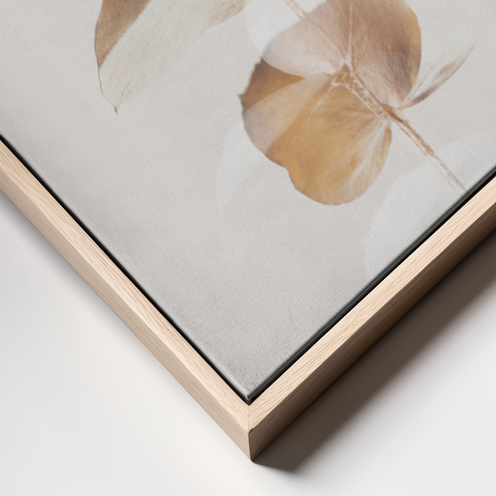 Obraz na płótnie - Eucalyptus Creative Gold 04 ramka z bliska - naturalna ramka