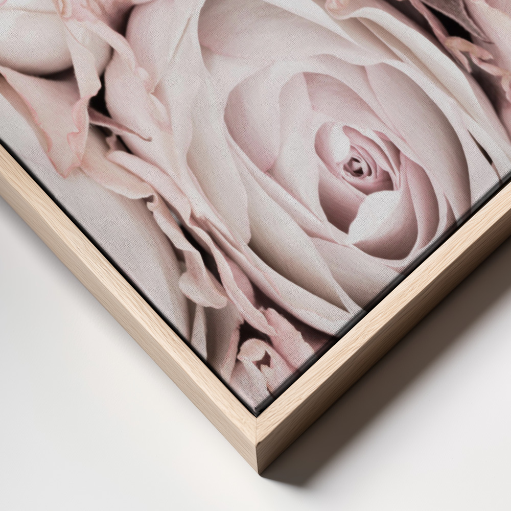 Canvas print - Pink Roses No 01 frame close up