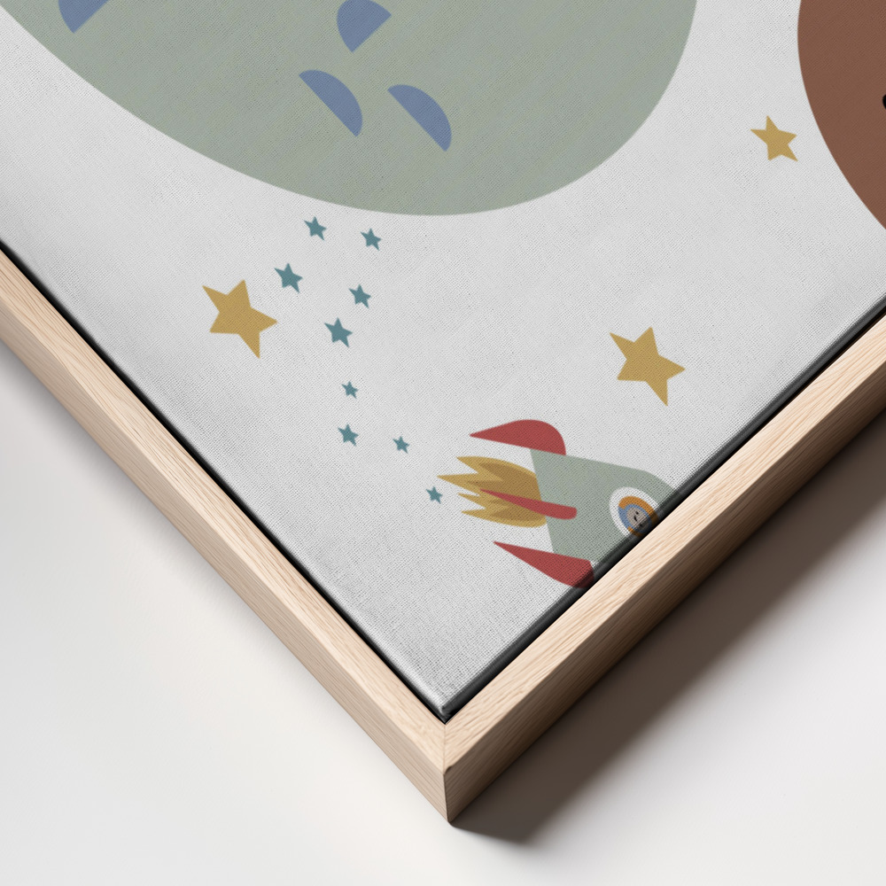 Canvas schilderi - Solar Earth Moon frame close up - natuurlijk frame