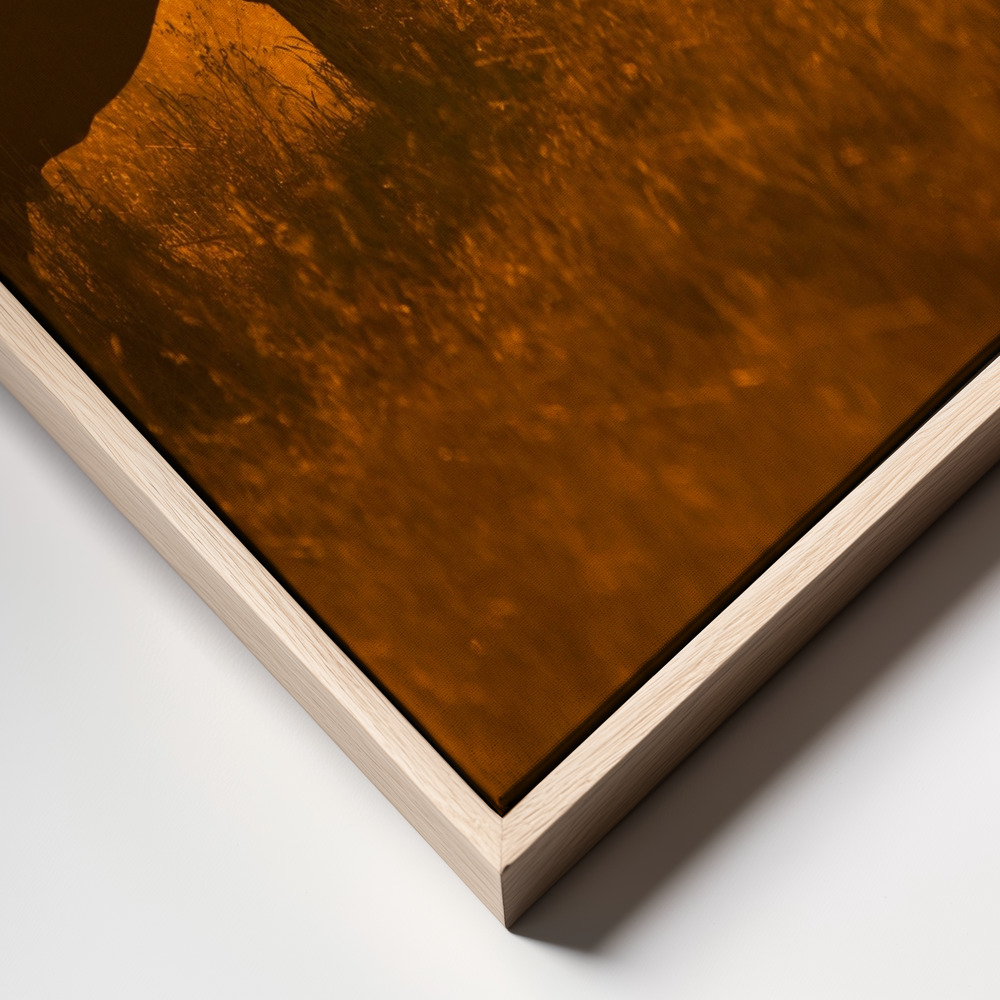 Canvas print - Golden Elephant in Savute frame close up