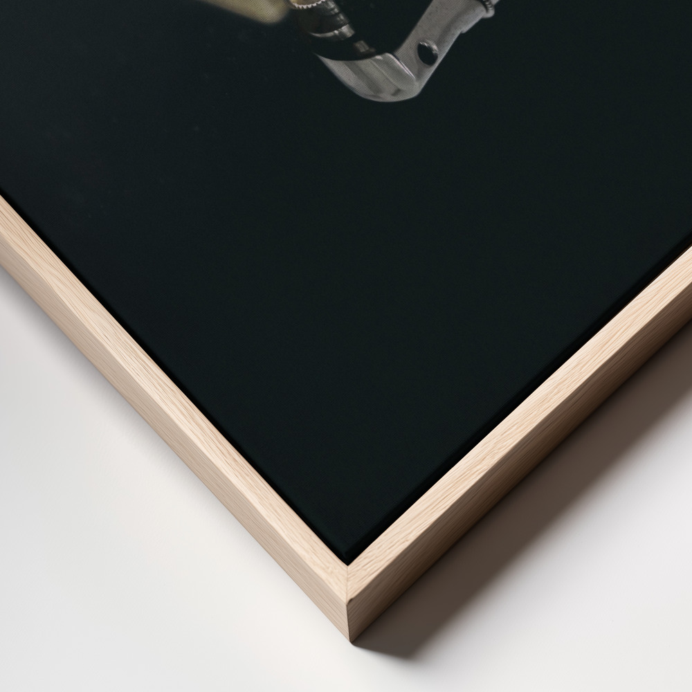 Canvas schilderi - E-guitar frame close up - natuurlijk frame