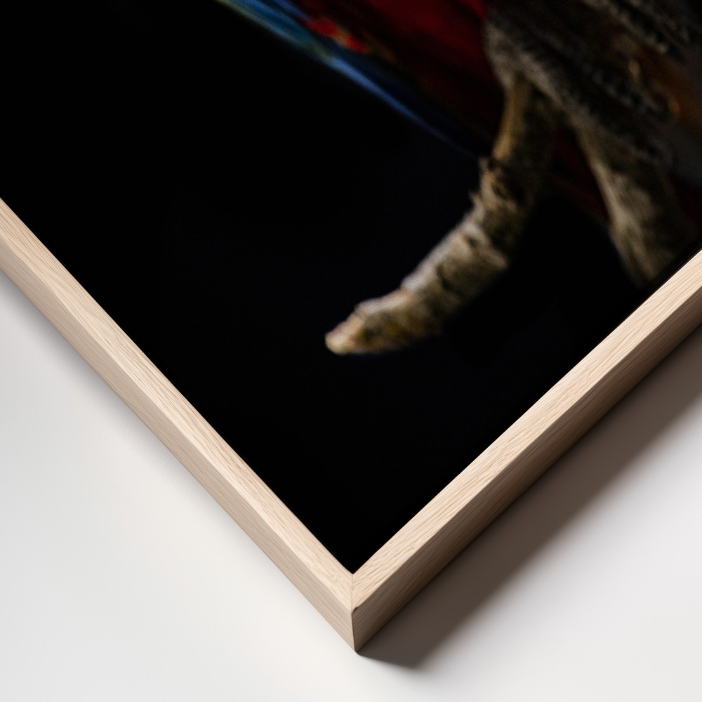 Canvas taulu - Portrait of Scarlet Macaw kehys lähikuva - luonnollinen kehys