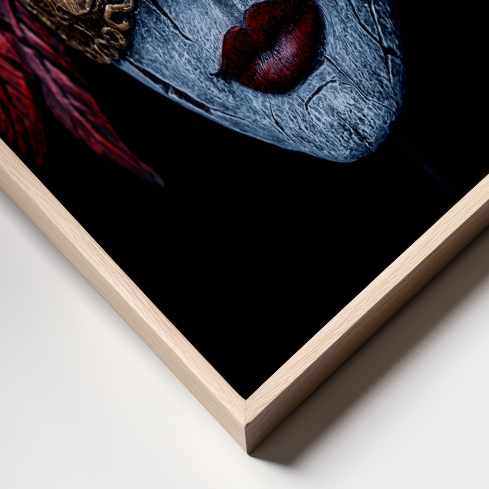 Canvas print - Where does the mask begin and end? frame close up - natural frame