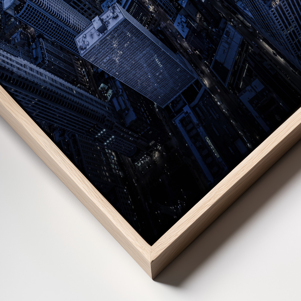 Toile - Chicago Blue Hour cadre en gros plan - cadre naturel