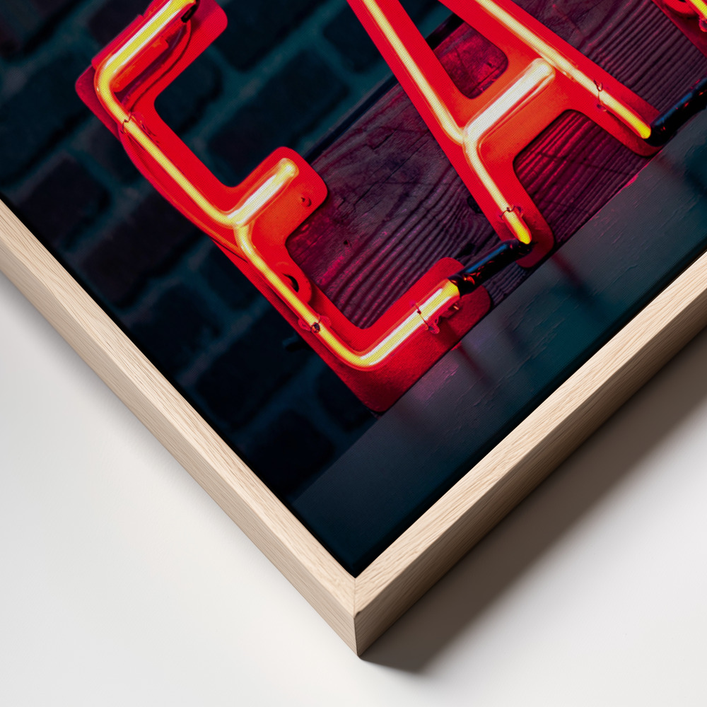 Stampe su tela - Eat in Neon frame close up