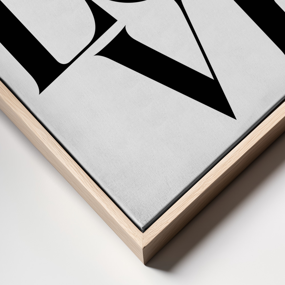 Canvas print - Love Black frame close up